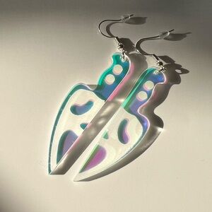 Holo Cool Scream Ghost Face Movie Halloween Earrings